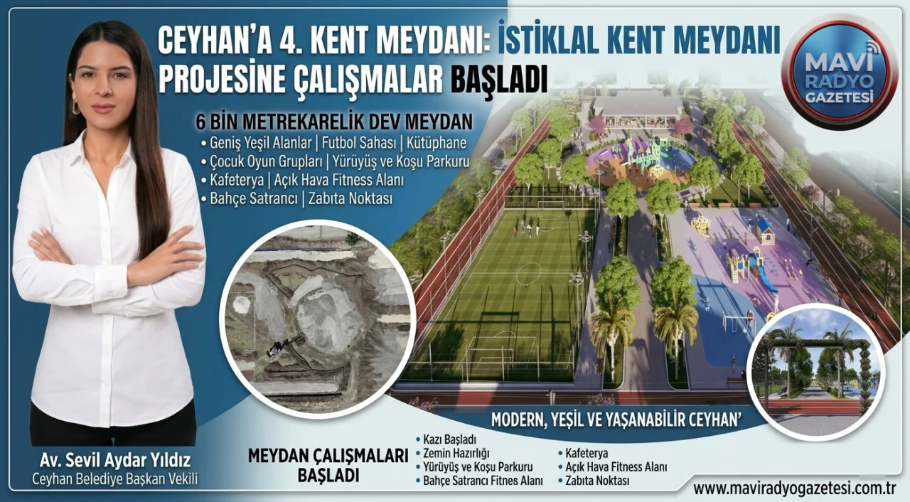 Ceyhan Belediyesi İstiklal Kent Meydanı Projesinde Çalışmaları Başlattı